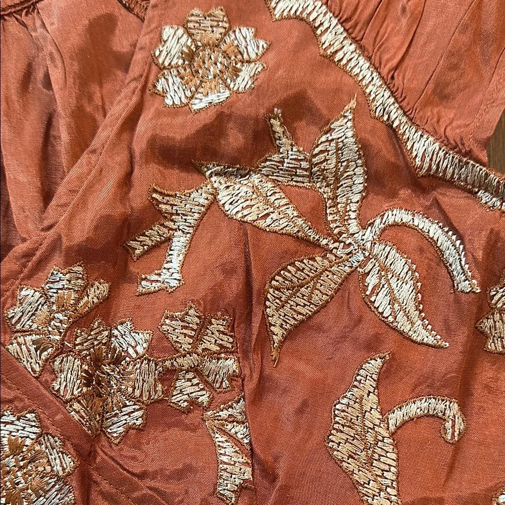Embroidered Rust Top - Picture 3 of 4